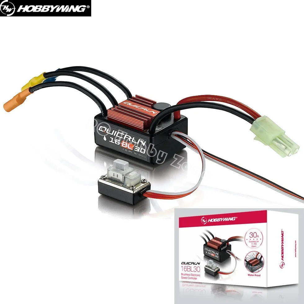 HobbyWing QuicRun 30A Waterproof Brushless ESC WP-16BL30 ESC LED Program Box For 1/16 1/18 RC Car