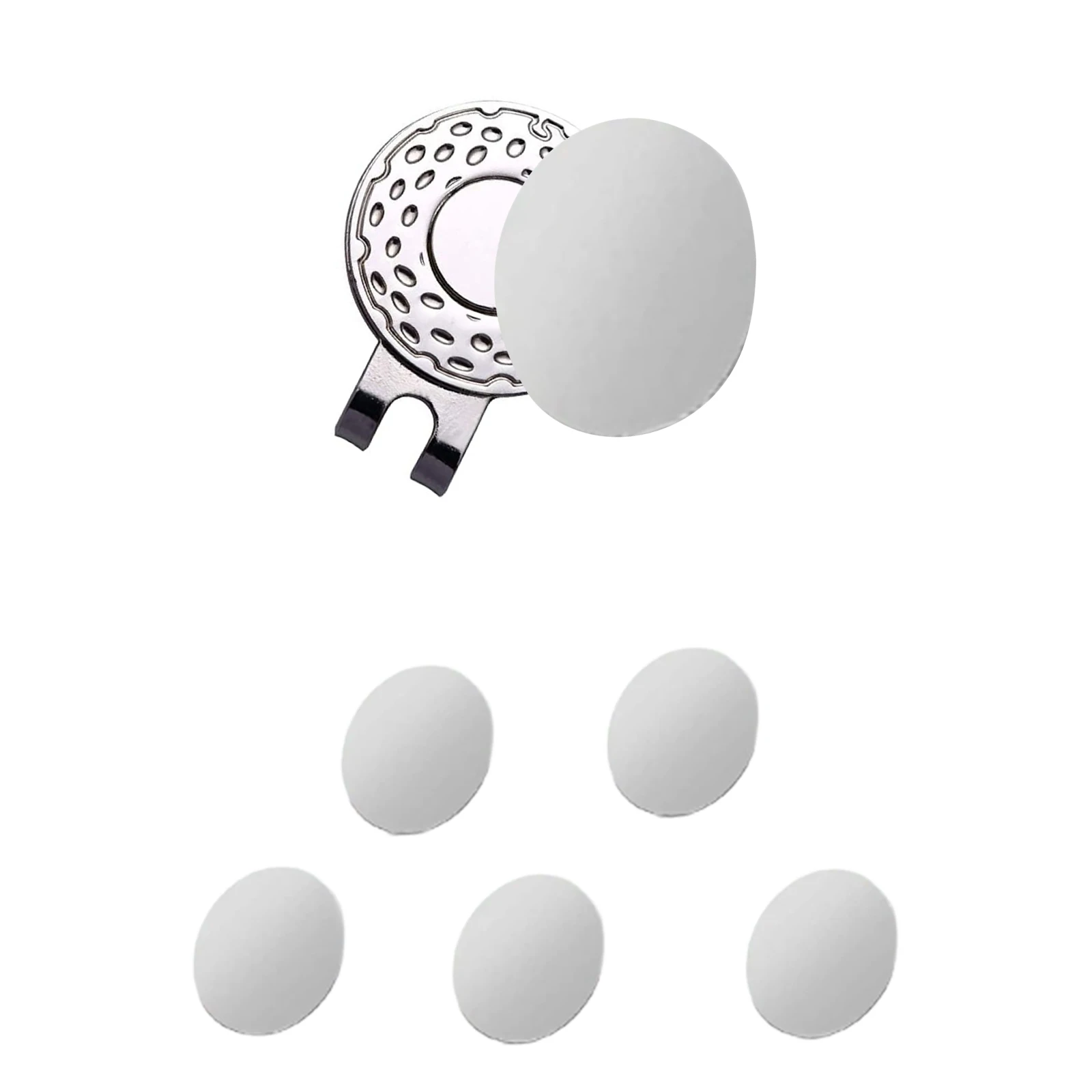 Picture 5: 6Pcs Golf Ball Marker with 1Pc Detachable Magnetic Hat Clip Outdoor Golfing Aid Tool Accessories