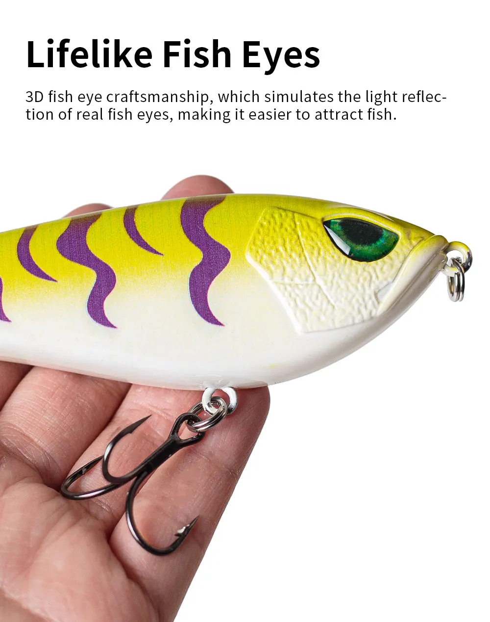 Hanlin 125mm/40g Musky-Jerkbait für Hechtangeln, VIB Musky-Köder, langsam sinkende Wobbler für Hecht, Pesca Leurre Bass Tackle – Detail 7