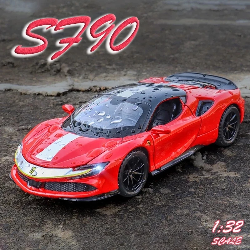 

Italy Supercar SF90 Stradale Simulation Exquisite Diecasts & Toy Vehicles XHD 1:32 Alloy Collection Model Car Children Gifts