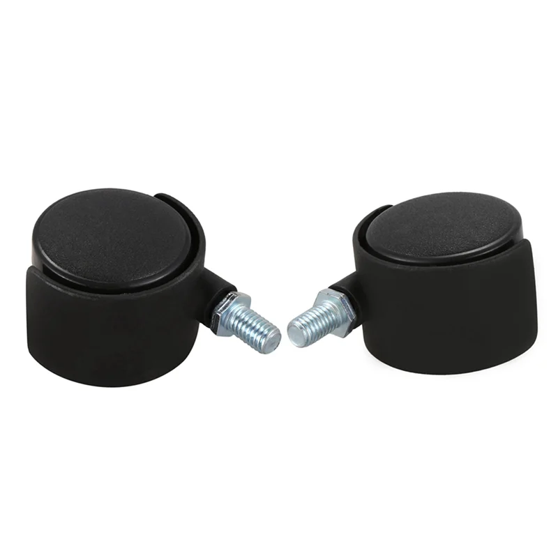 Ruota girevole in plastica Attacco a vite da 8 mm Ruota da 1,5 pollici di diametro 16 pezzi Nero-B51B