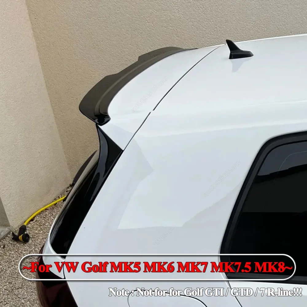 Car Rear Roof Spoiler Lip Wing For VW Golf 5 6 7 7.5 8 MK5 MK6 MK7 MK7.5 MK8 Hatchback Rear Tail Wing Bodykits Tuning Black ABS