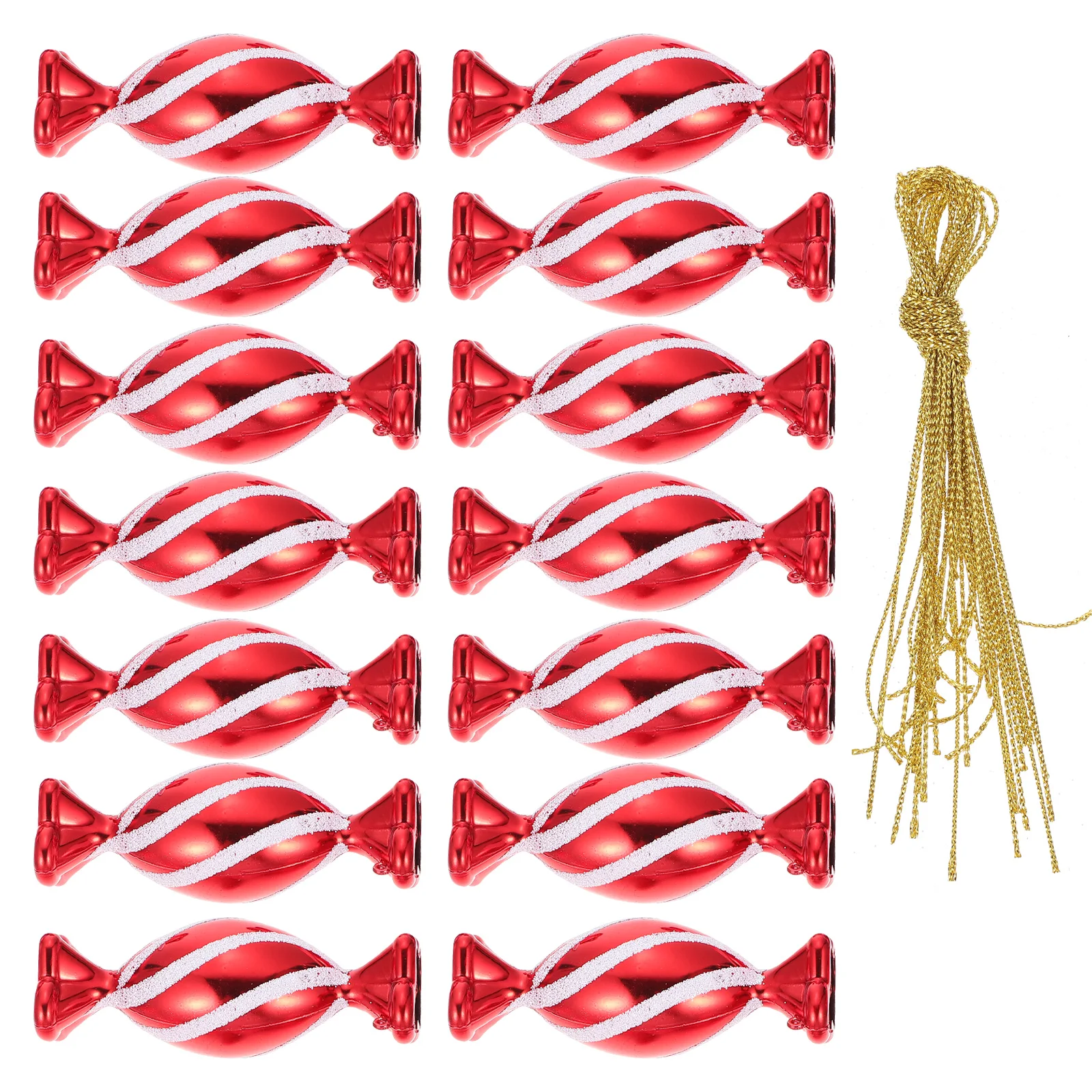 

30 PCS Red Christmas Decor Candy-shaped Decoration Tree Hanging Item Pendant Xmas Small Layout