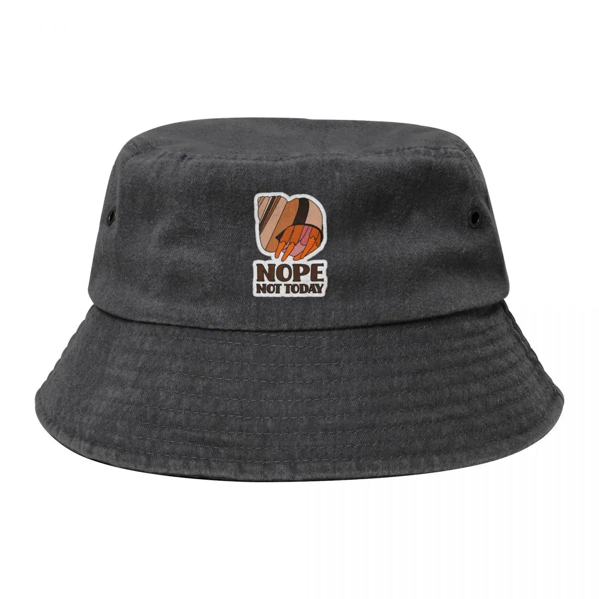 

Nope Not Today Hermit Crab Cowboy Denim Fisherman Hat With Printing