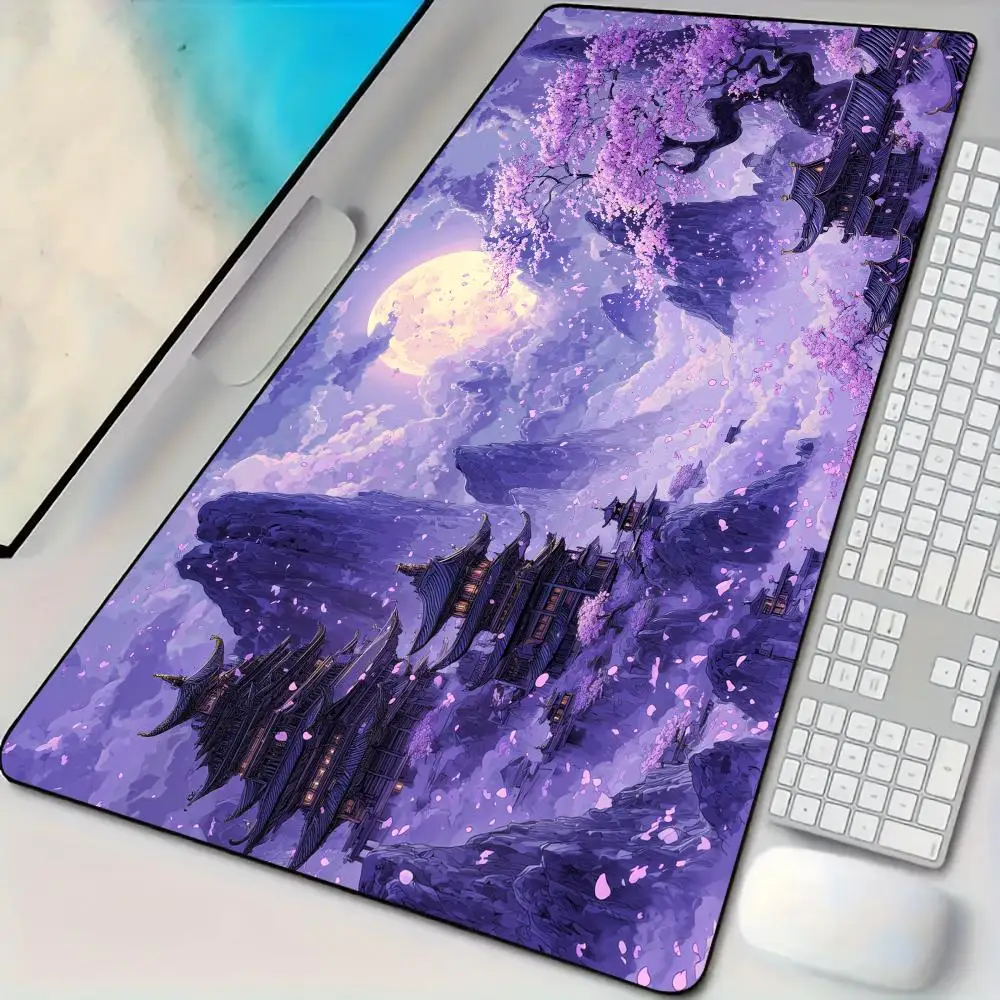 Romantic cherry blossom scenery Mouse Pad Desk Mat Large Computer Office Carpet Mousepad Gamer Gaming Accessories Keyboard Rug