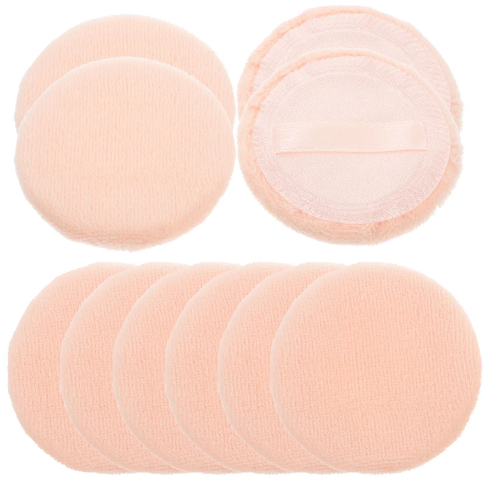 10Pcs Pure Cotton Loose Powder Puff Supple Round Makeup Tool Safe Comfortable for Ladies Cosmetics Round Makeup Puff