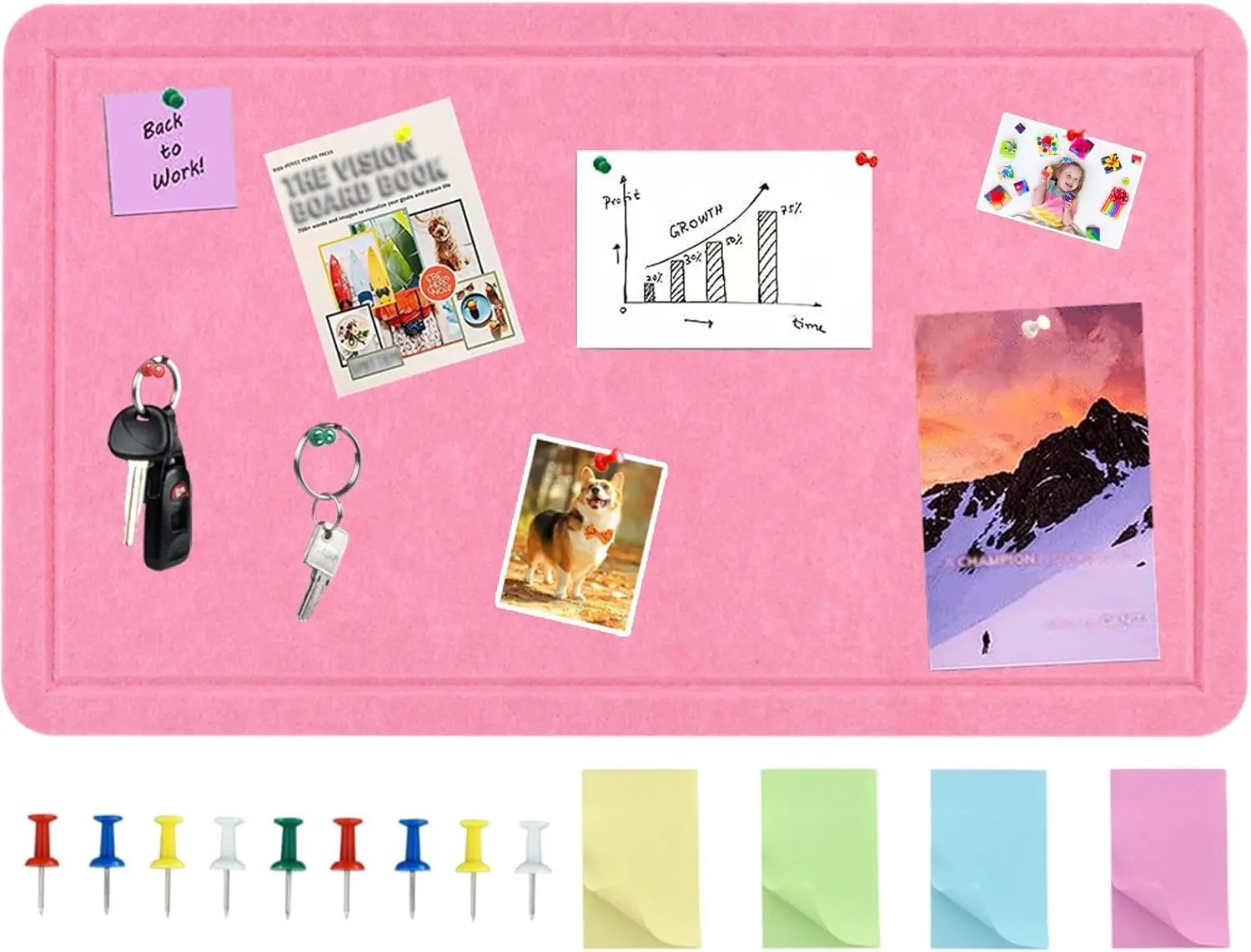 

Large Cork Board 28.3x16.6 Inch Self-Adhesive Bulletin Board with 50 Push Pins for Wall, Felt Pin Board for Home Office
