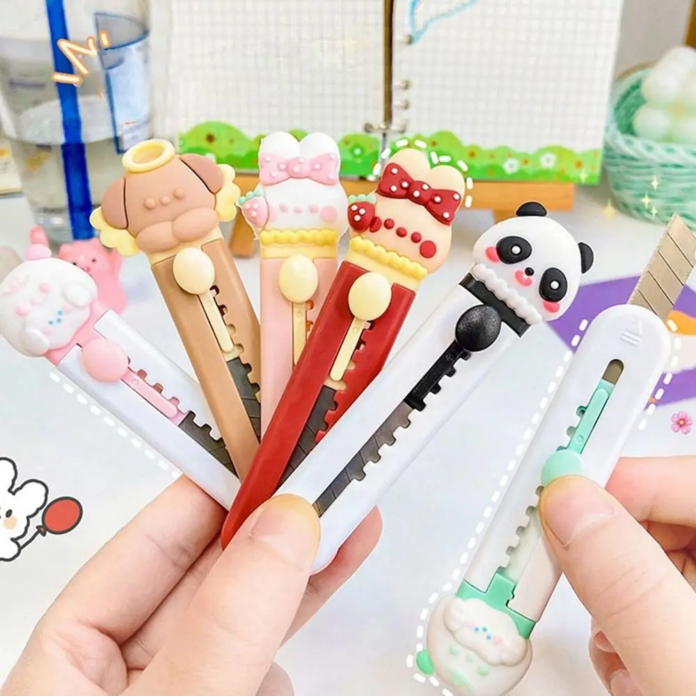 1 PCS Cute Paper Scissors Cartoon Alloy Mini Portalble Utility Knife Cutter Letter Envelope Opener Mail Knife School Supplies