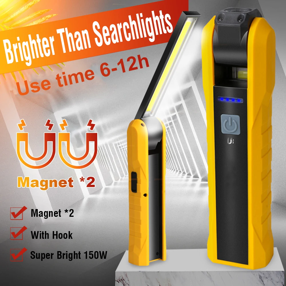 lanterna com ima lampada de trabalho lanterna do carro multifuncional lampada inspecao inferior com ima rotativo gancho lampada trabalho z20 01