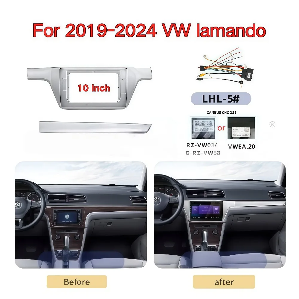 

10-дюймовый автомобильный радиоприемник VW Lamando Android 2019-2024 гг., комплект стереорамки