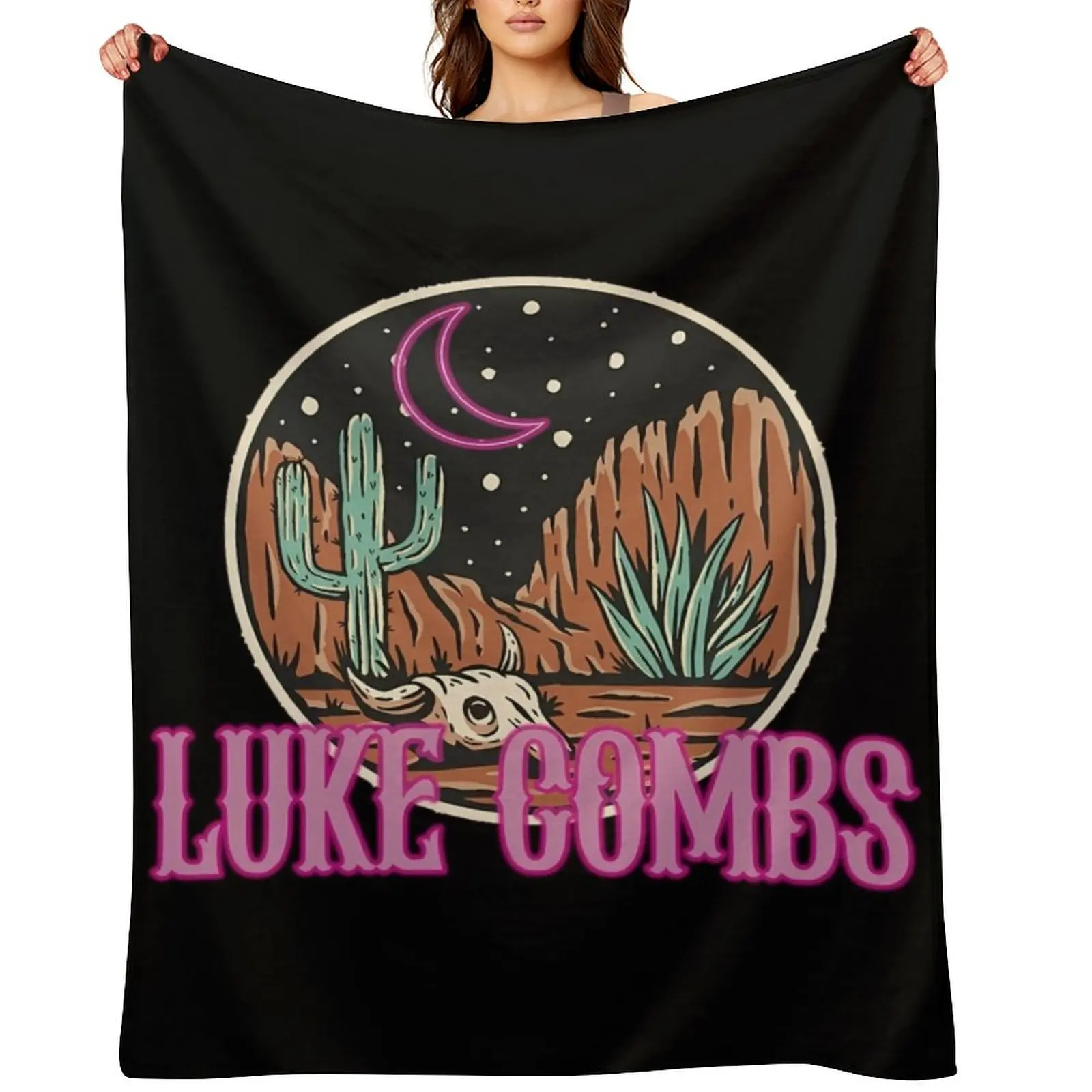 

Luke Combs Music Neon Country Throw Blanket Blankets Sofas Of Decoration Large Comforter Quilt Blankets