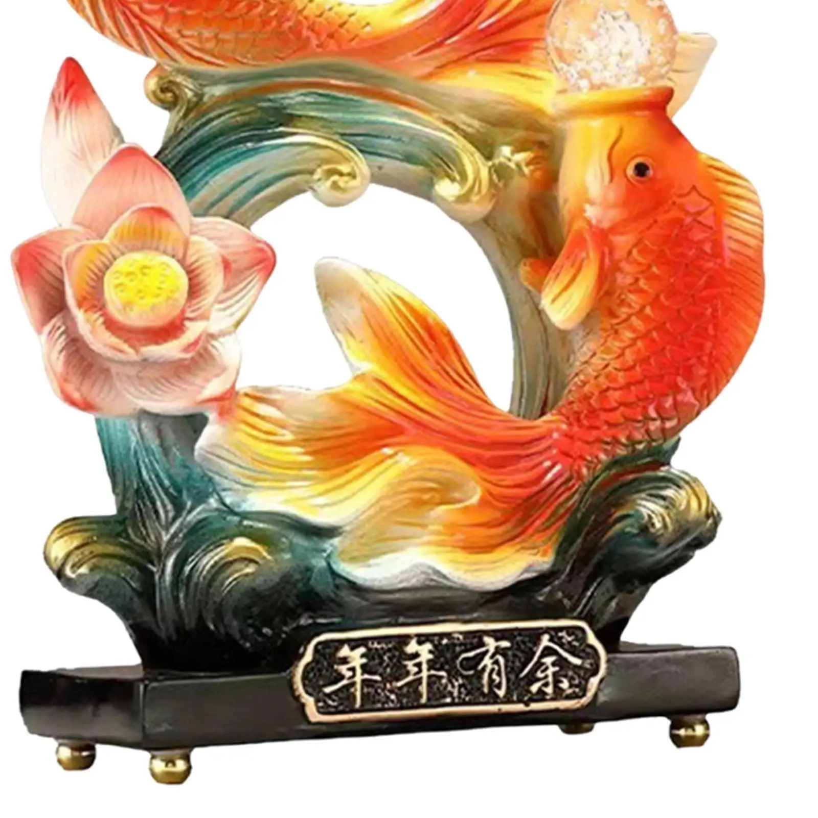 Chinese Fish Statue Fishes Playing Carp Leaping for Home Living Room Bedroom