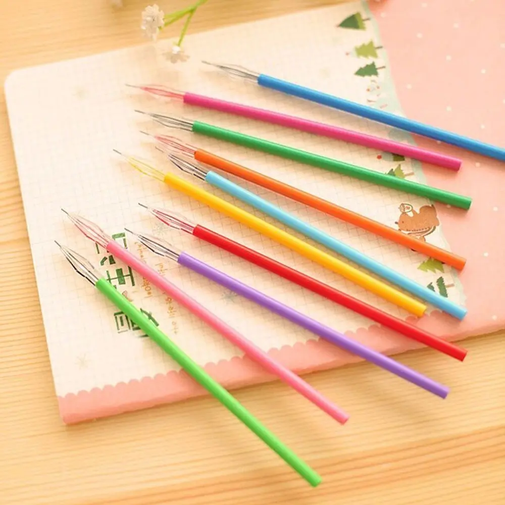 Fresh Color Gel Pen Refill Diamond Head Core 0.38mm School Stationery Cartridge Pen Refills 12 Pcs Gel Pen Neutral Pen Refill