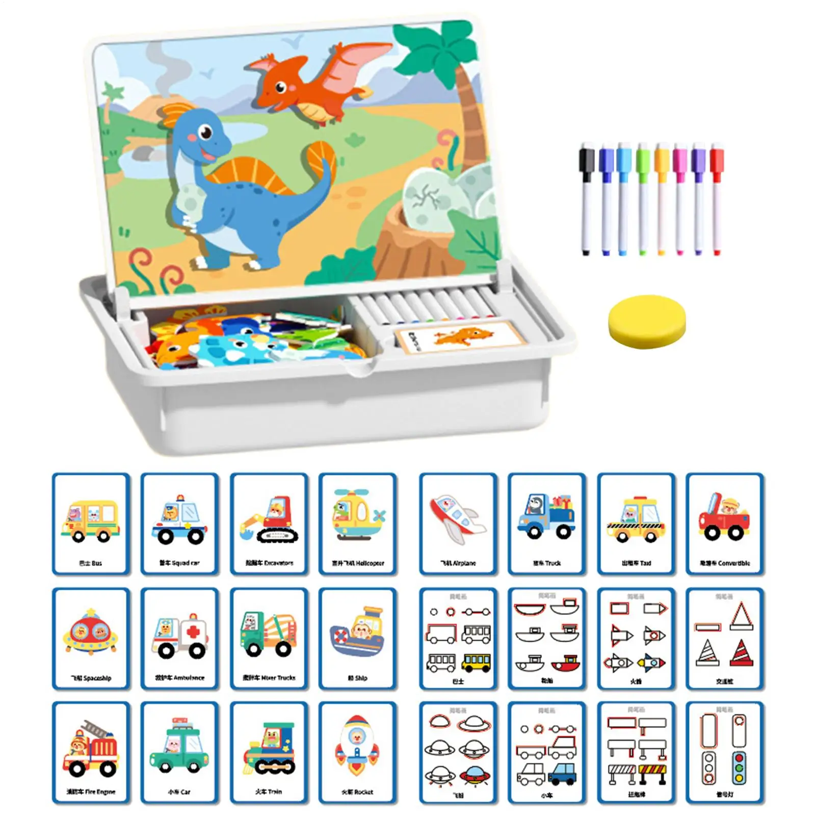 Jogo de quebra-cabeça magnético pré-escolar quebra-cabeça educacional dupla face rosto magnético vestir-se brinquedo correspondente para jogo de viagem para o natal