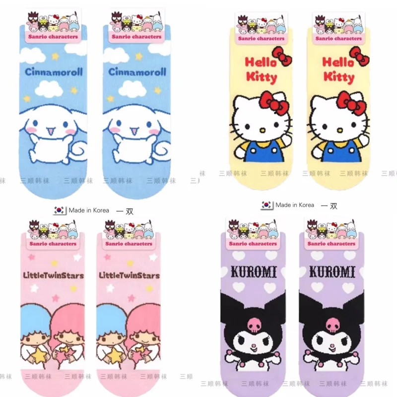 

hello kitty Womens Sanrio Characters Cartoon Novelty Socks kuromi cinnamoroll my melody cinnamon dog love Melody cherry socks