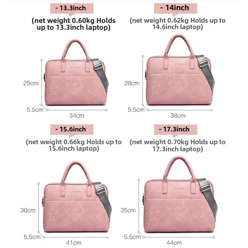 Trendy Women's PU Waterproof Laptop Shoulder Bag, Briefcase Handbag for MacBook Air 13, Fits 13.3/14/15/15.6/16/17/17.3 Inch