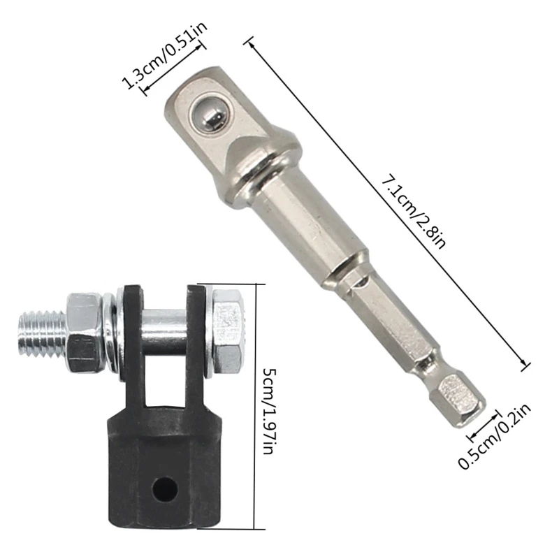 Адаптер ножничного домкрата из ванадиевой стали + комплект ударных гайковертов дюйма