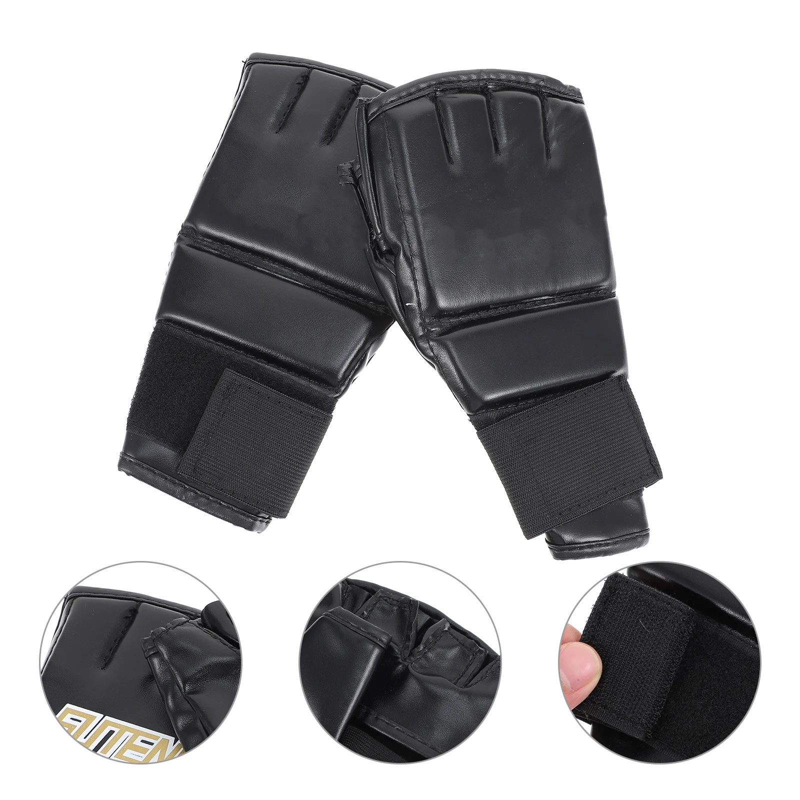

1Pair Anti-Tear Half-Finger Gloves Training Boxing Gloves Breathable Palm Widened Wrist Adjustable Comfortable Fit