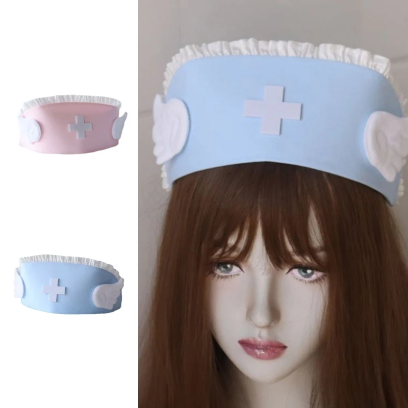 Nurse Hat Costume Halloween Nursing Hat Halloween Nurse Accessories Cosplay Costume Nurses Caps Party Supplies