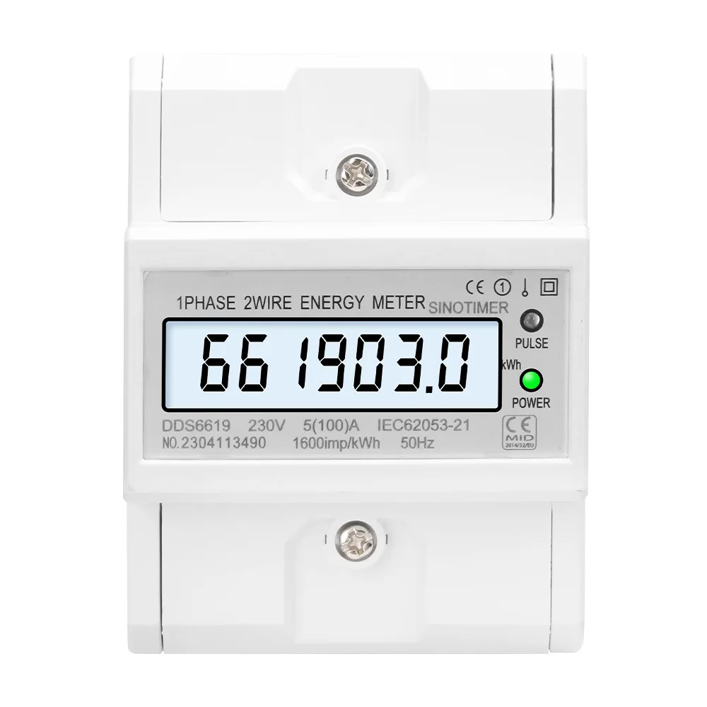 

Single Phase Electronic Energy Meter AC 220V 100A 50HZ kWh Counter Consumption Din Rail Analog Electricity Gague Wattmeter