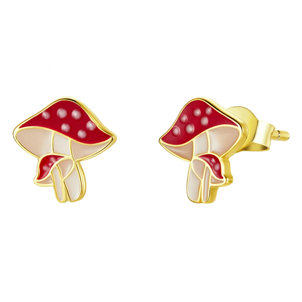 Gold Delicate And Eye-catching 925 Sterling Autumn-Scarecrow Pumpkin Stud Earrings Ear Buckles