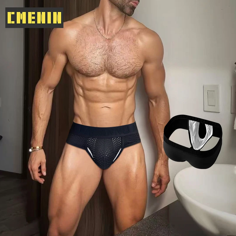 

CMENIN Sexy Mens Underwear Briefs Breathable Mesh Man Pouch Cuecas Cotton Bikini Underpants Sissy Panties Gays Men Briefs Trunks