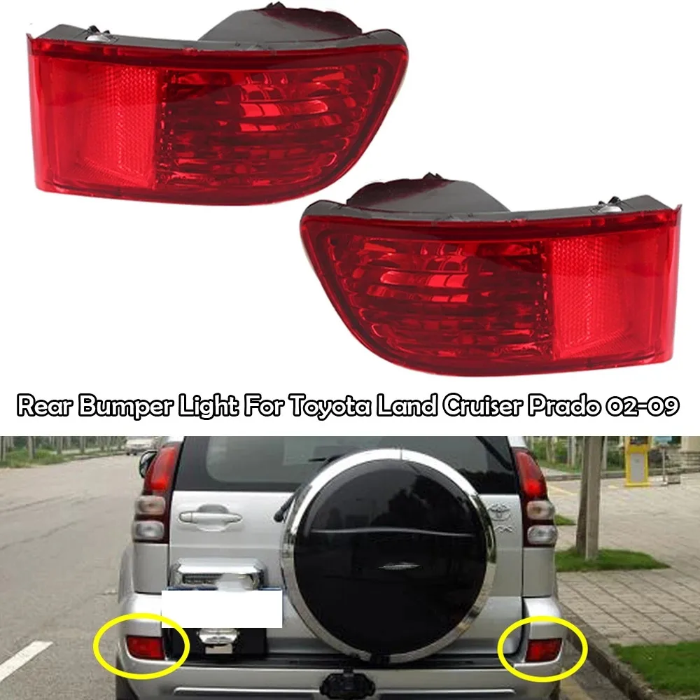 Rear Bumper Reflector Fog Light Cover For Toyota Land Cruiser Prado 120 Series LC120 4000 2700  2003-2009 Without Bulb Lamp