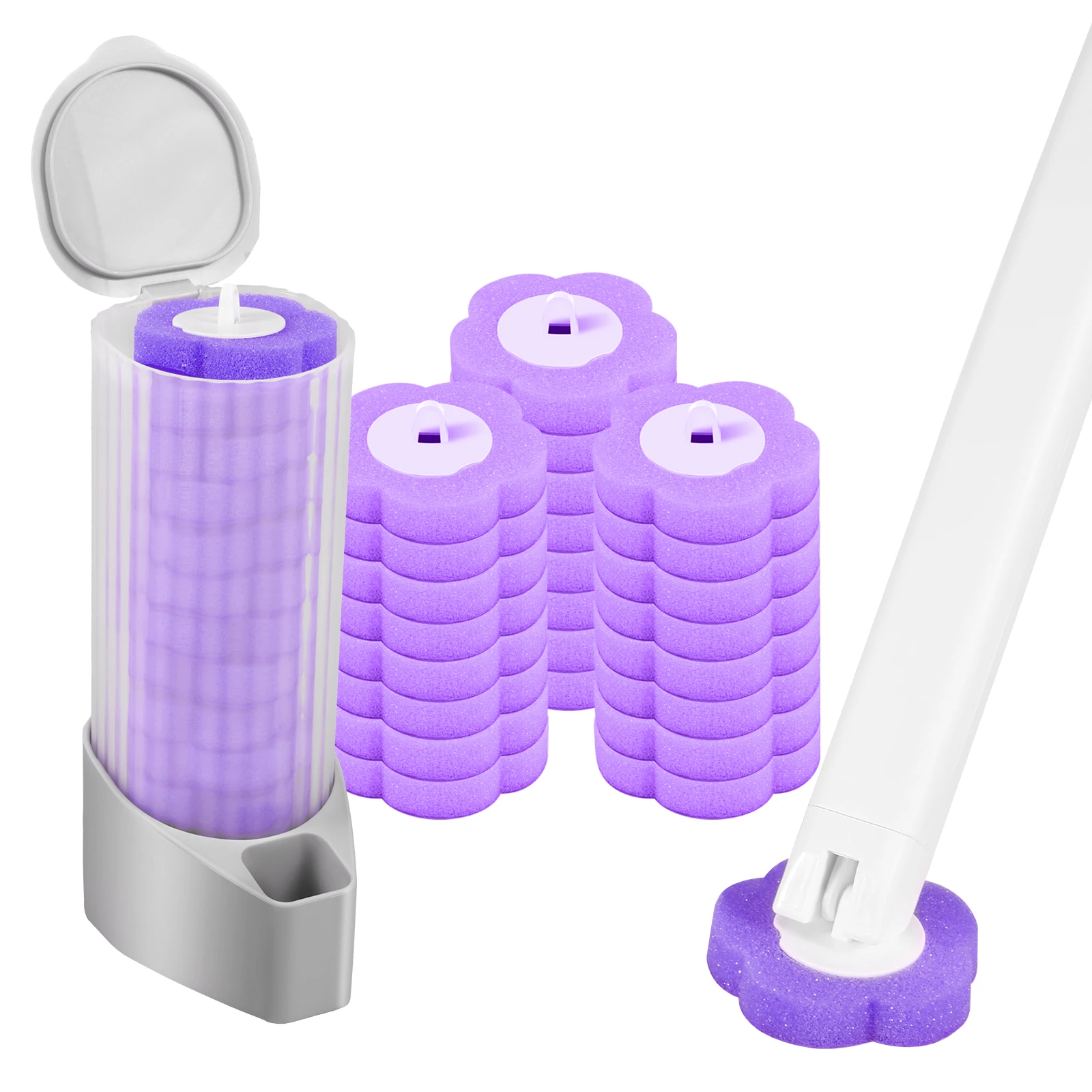 Toiletborstel en houderset met wegwerp navullingen, vervangende borstelkop, reinigingsset, badkamerreinigingsborstel, WC-accessoires, gereedschap