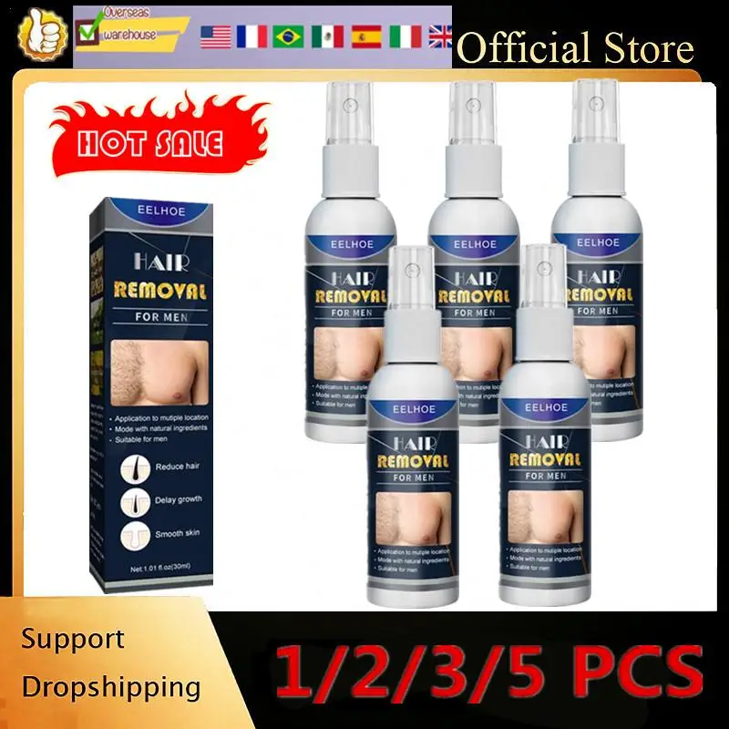 1-5PCS 30ml Powerful Hair Removal Spray Super Natural Painless Permanent Hair Remover for Women Men Whole Body Depilatory Cream