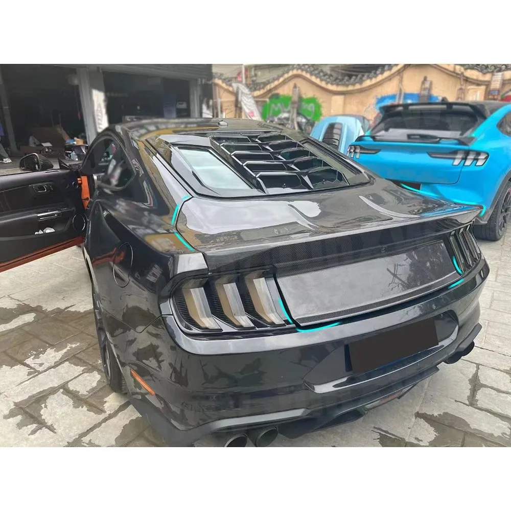 

Carbon Fiber Tailgate Body Kits For Ford Mustang 2015-2023 W Style FRP Rear Trunk Boot Cover Car Styling Accessories Decoration