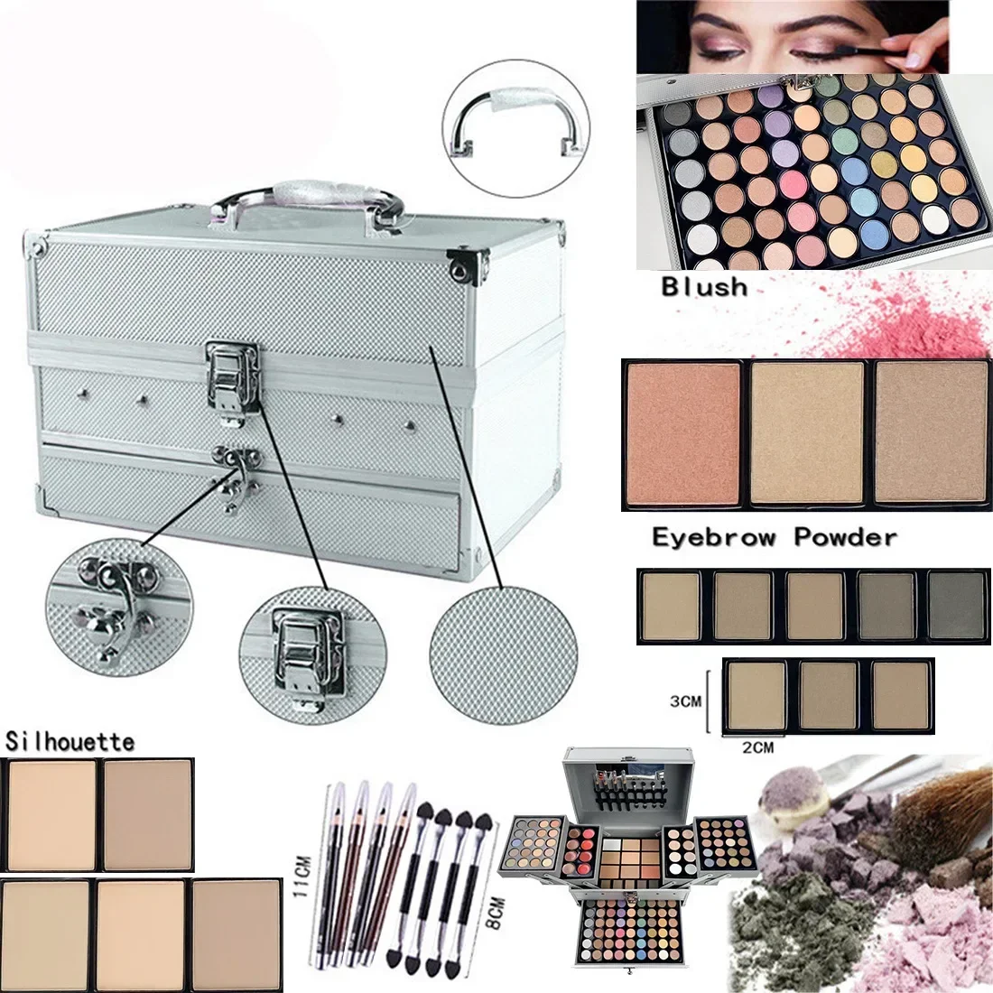 Coffret de maquillage multifonctionnel pour fard à barrage, fard à joues congelé, vernis à ongles, crayon pour les yeux, cosmétiques BLONovice