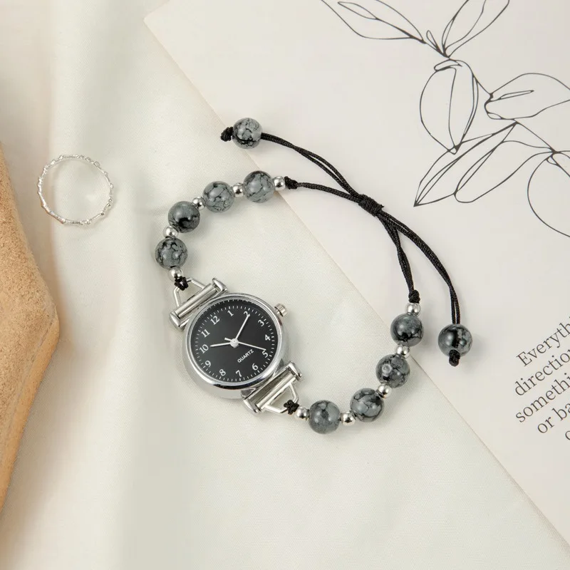 Women's Watch Small Woven Watch Versatile Light Luxury Bead Bracelet Watch for Fashionable Accessories Can be customized