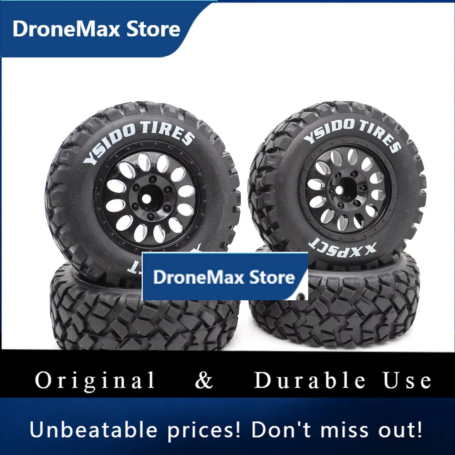 DroMa4Pcs 110mm Front Rear Wheels Tire 1/10 Short Course Truck Tyre For TRAXXAS Slash ARRMA Senton HuanQi 727 Vkar 10sc SCTX10 H
