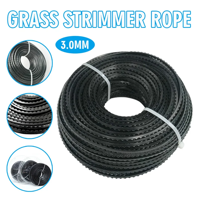 LUSQI 3MM*1LB Trimmer Line Nylon Sawtooth Rope Universal Grass Head Line Brush Cutter Weed Line For Lawn Mower Replacement