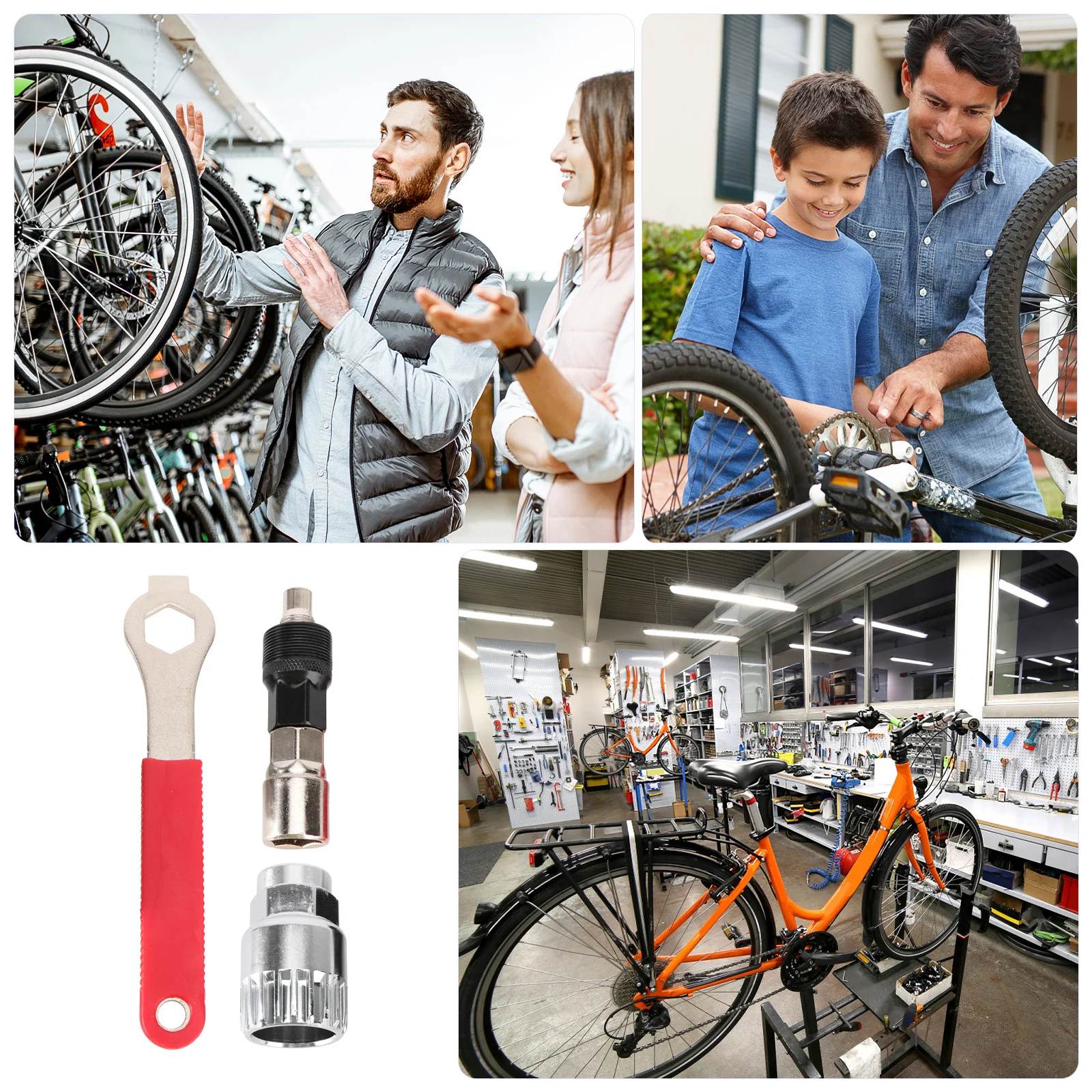 

Compact Bicycle Repair Tool Kit Crank Puller and Bottom Bracket Remover with 16Mm Spanner for Standard Square Taper and 20T