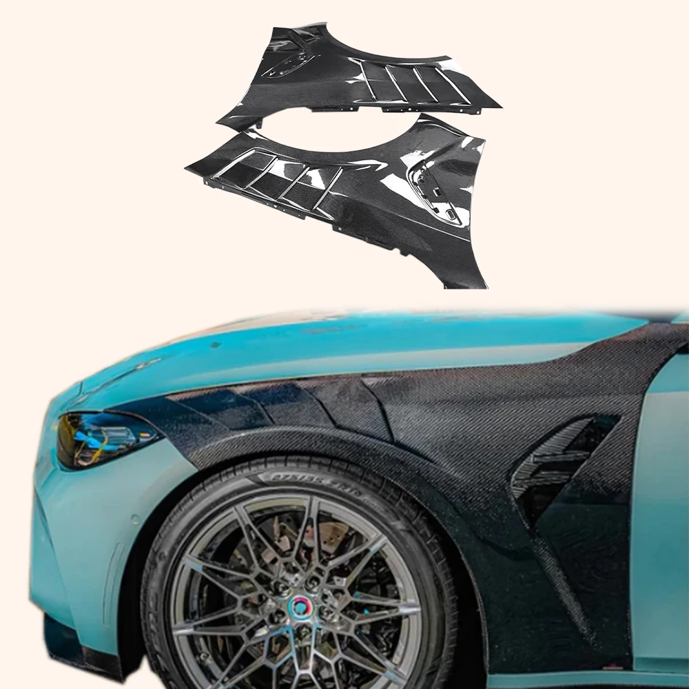 

For BMW M4 G82 2020-2024 2 Door Coupe Carbon KZW Style Front Bumper Side Fender