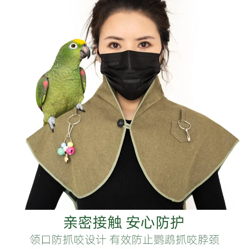 Parakeet anti-scratch shit shawl high neck extended guard shoulder diaper parrot toys