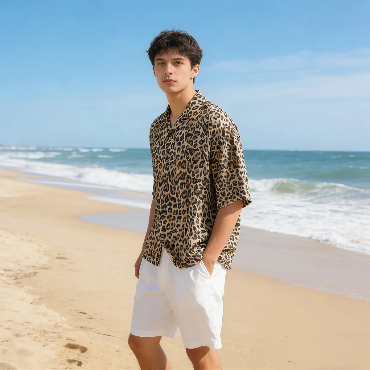 

KAPITAL Hirata Kazuhiro Japanese Casual Leopard Print Hawaiian Floral Cuban Collar Loose Fit Short Sleeve Shirts