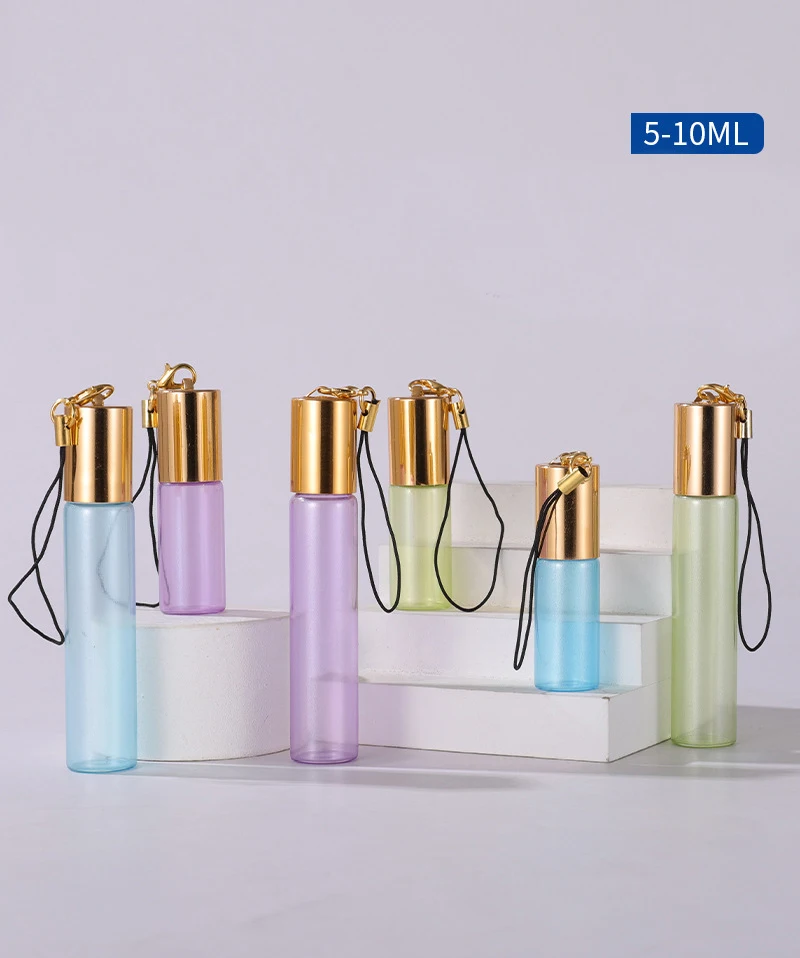 

5X Colorful 3ml 5ml 10ml Glass Perfume Roll on Bottle with Stainless Steel Ball Essential Oil Bottles