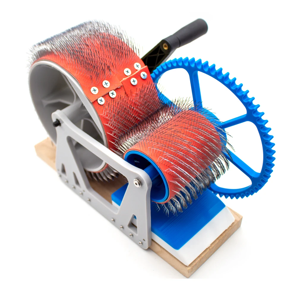 DIY Hand-Cranked Wool Combing Machine, Wool Felt-Making Tool, Hand-Combing Wool, Spinning Yarn, Fast Colour Mixing