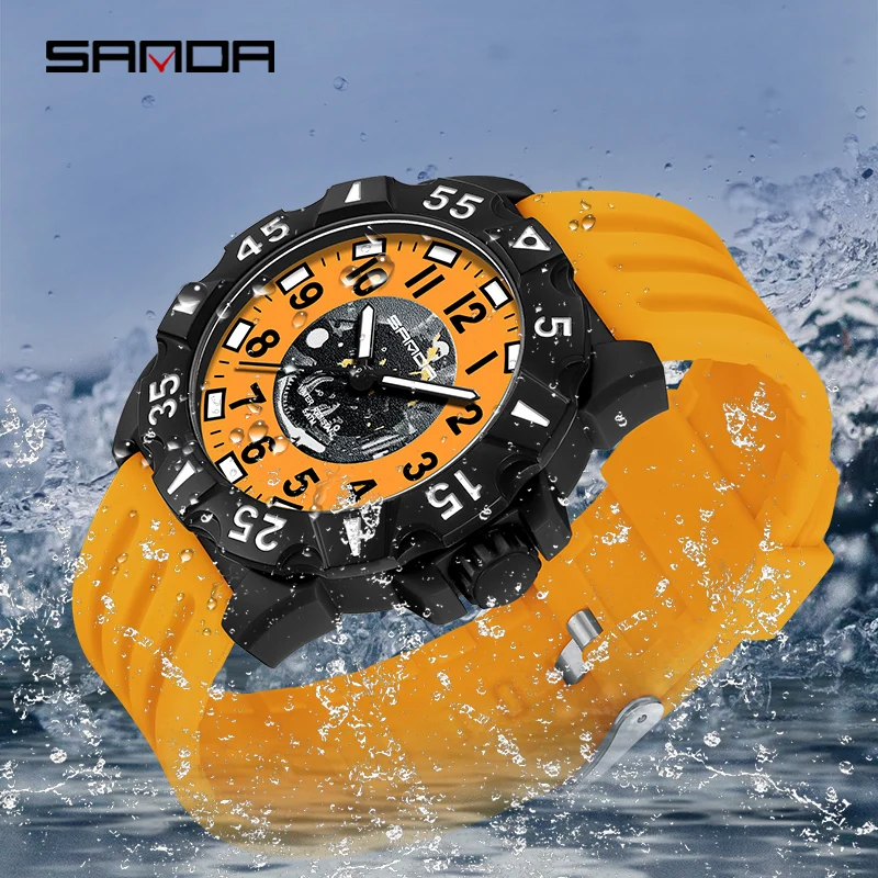 SANDA Diver Watch for Men Top Brand Luxury Men\'s Watches 5Bar Waterproof Luminous Clock Military Sports Wristwatch Reloj Hombre