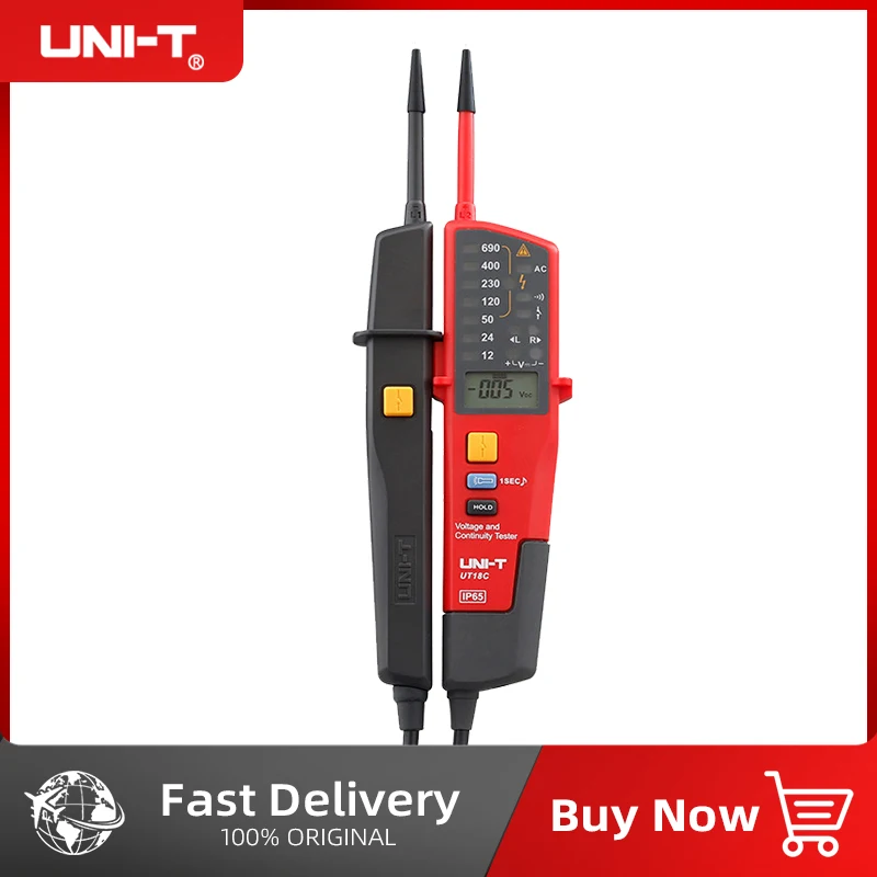 

UNI-T UT18C UT18D UT15B UT15C Voltage Tester AC/DC Voltage 3-Phase Voltage Phase Sequence Continuity Digital Multimeter