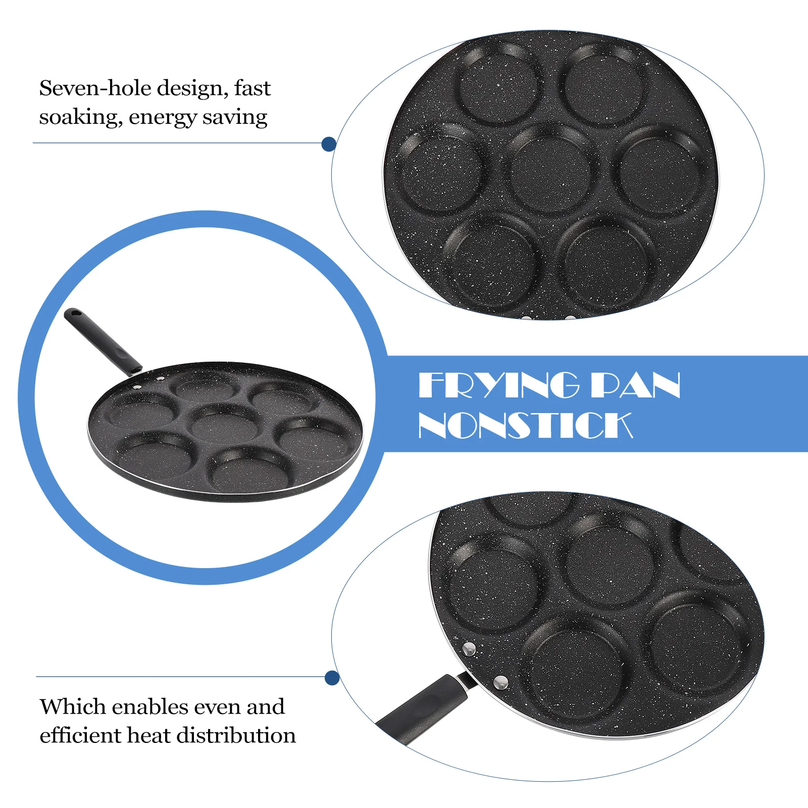 

1PC Fried Egg Pan 7 Compartments Non-Stick Omelette Egg Pan Kitchen Gadget for Home Cooking Restaurant
