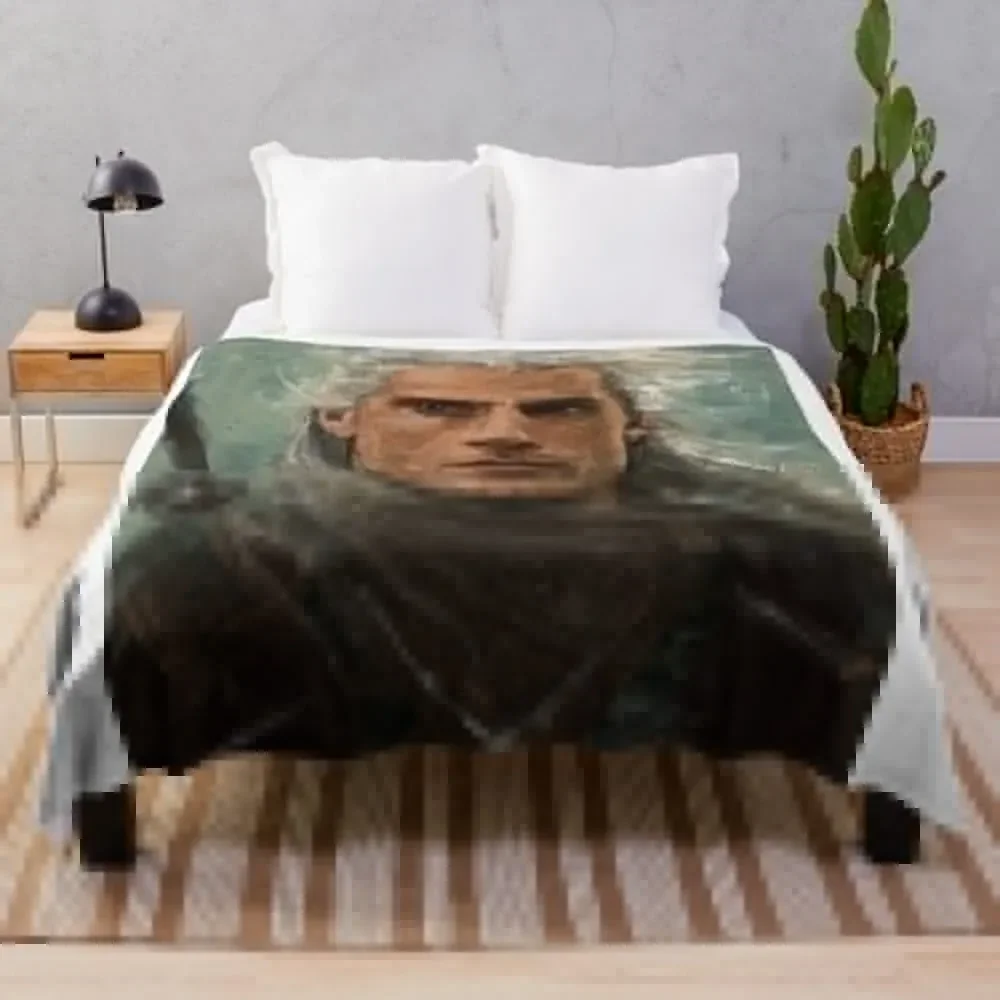 Henry Cavill - Geralt of Rivia Throw Blanket Fashion Sofas Beautifuls Polar Hair Blankets