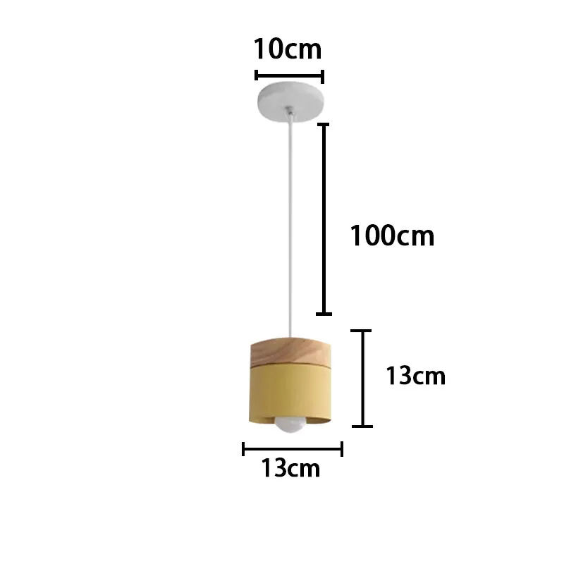 โคมไฟระย้า E27 LED ที่ห้อยไฟทันสมัยทำจากไม้สีสันสดใสไฟระย้าตกแต่งห้องครัวเกาะบาร์โรงแรมโคมไฟระย้าสไตล์ลอฟท์