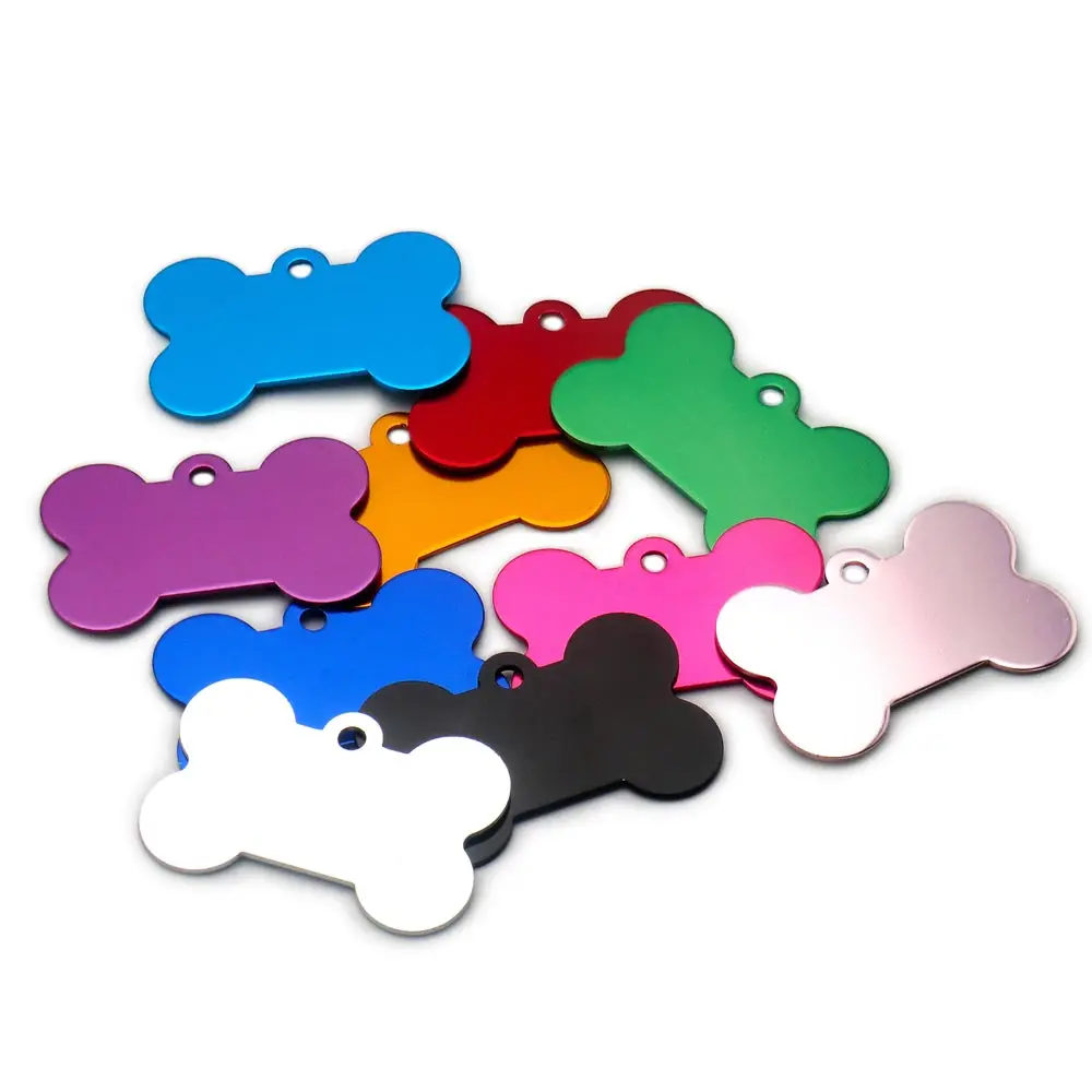 Wholesale 20 pcs Dog ID Tag Pet Bone Tags Nameplate Personalized Dog Puppy Tags Customized Dog Pet Name Phone Address No. Tag
