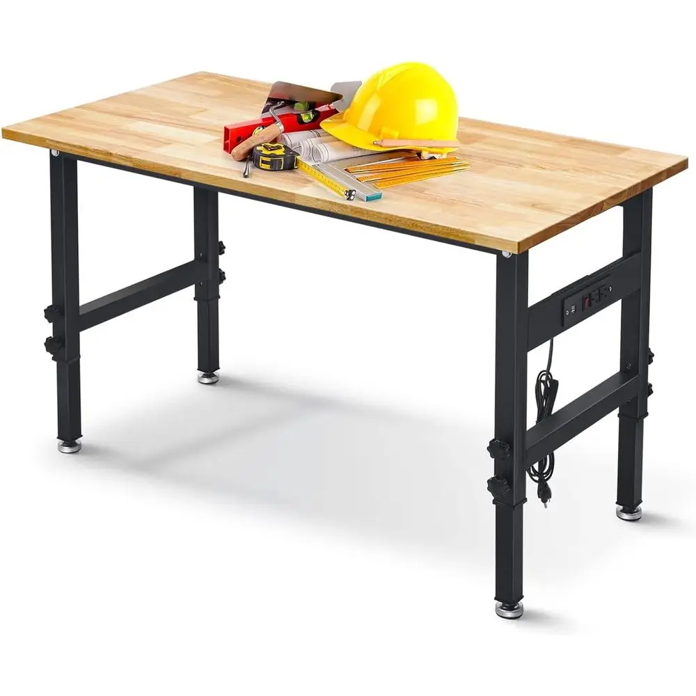 

Рабочий стол повышенной прочности 48 Heavy-Duty с регулировкой высоты, для гаража и деревообработки, с электрическими розетками и грузоподъемностью 2000 фунтов.