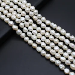 Natural Freshwater Baroque White Pearls Beaded Near Round Loose Spacer Beads for Jewelry Making Diy Fine Bracelet Necklace Gifts