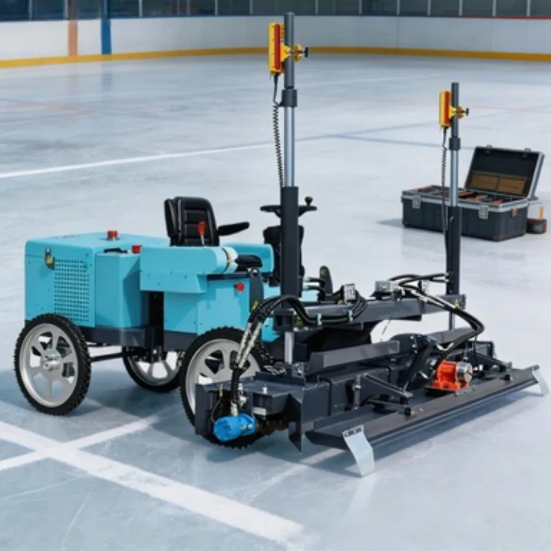 Electric Powered Laser Screed Concrete Floor Paving Equipment Ride On Boom Screed for Airport Runway Construction Use