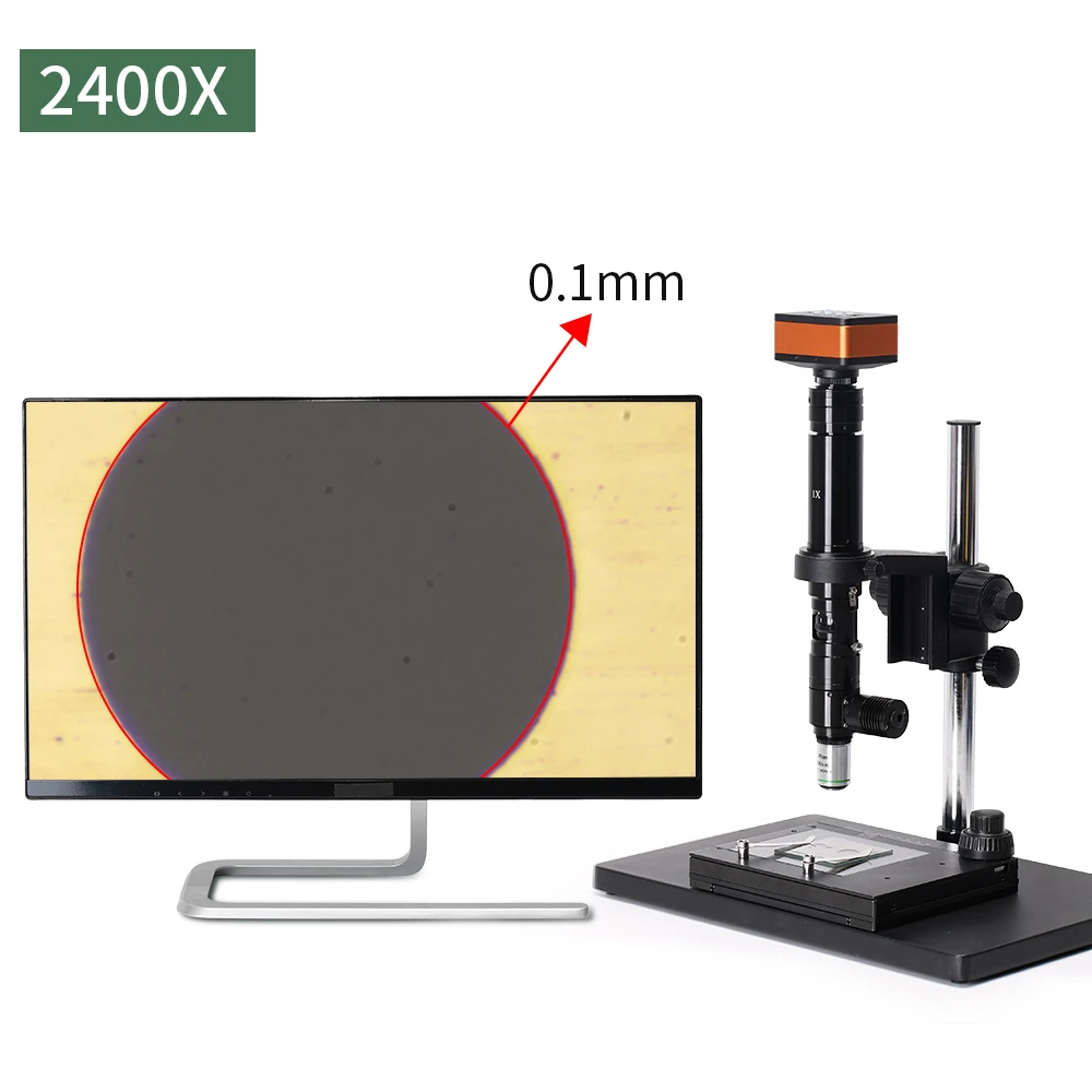 400X 900X 1400X 2400X Zoom Coaxial Lens Light Achromatic Objective for Video Microscope Camera PCB IC Chip inspection Research